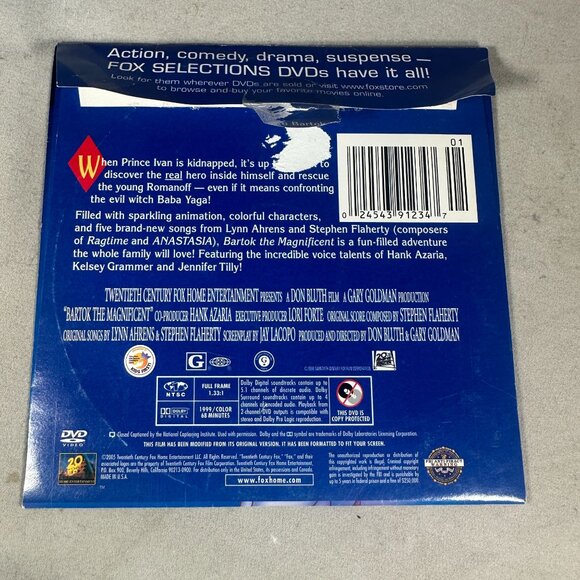 Bartok The Magnificent DVD 1999 Full Frame Don Bluth 20th Century Fox G Rated - Picture 3 of 4